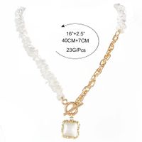 Retro Shaped Pearl Necklace Geometric Square Pendant Necklace Wholesale Nihaojewelry main image 6