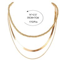 Simple Golden Round Beads Snake Bone Chain Three-layer Necklace Wholesale Nihaojewelry main image 6