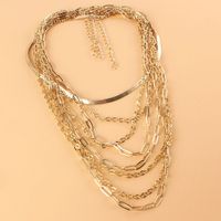 Retro Multi-layer Geometric Chain Necklace Wholesale Nihaojewelry main image 3