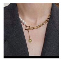 Retro-legierung Perle Spleißen Kette Shell Anhänger Halskette Großhandel Nihaojewelry main image 2