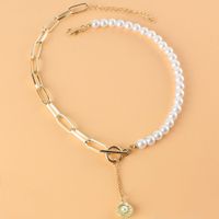 Retro-legierung Perle Spleißen Kette Shell Anhänger Halskette Großhandel Nihaojewelry main image 3