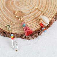 Bohemian Tassel Shell Woven Beads Pearl Earrings Set Wholesale Nihaojewelry main image 3