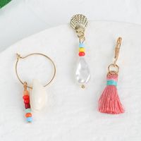 Bohemian Tassel Shell Woven Beads Pearl Earrings Set Wholesale Nihaojewelry main image 4