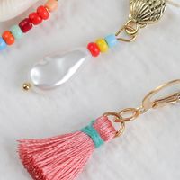 Bohemian Tassel Shell Woven Beads Pearl Earrings Set Wholesale Nihaojewelry main image 5