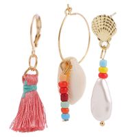 Bohemian Tassel Shell Woven Beads Pearl Earrings Set Wholesale Nihaojewelry main image 6