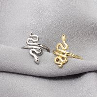 Retro Fashion Solid Color Winding Snake-shaped Ring Wholesale Nihaojewelry main image 1