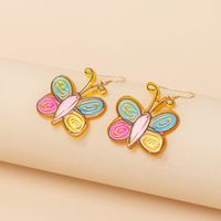 Wholesale Jewelry Cute Cartoon Color Butterfly Pendant Earrings Nihaojewelry main image 1