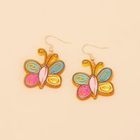 Wholesale Jewelry Cute Cartoon Color Butterfly Pendant Earrings Nihaojewelry main image 3