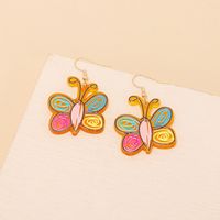 Wholesale Jewelry Cute Cartoon Color Butterfly Pendant Earrings Nihaojewelry main image 4