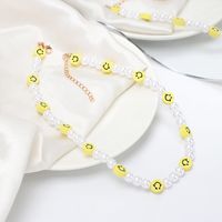 Bohemian Pearl Smiley Face Soft Ceramic Necklace Wholesale Nihaojewelry main image 1