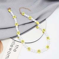 Bohemian Pearl Smiley Face Soft Ceramic Necklace Wholesale Nihaojewelry main image 3