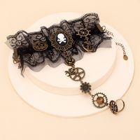 Wholesale Jewelry Punk Lace Skull Ring Bracelet Nihaojewelry main image 5