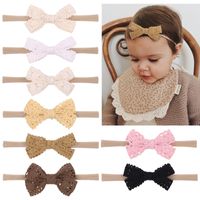 Wholesale Pure Color Lace Bow Children Hairband Nihaojewelry main image 1