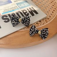 Wholesale Jewelry Fabric Leopard Bow Pendant Earrings Nihaojewelry main image 5