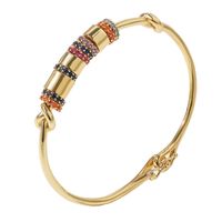Koreanisches Kupfer Eingelegtes Zirkonium Offenes Vergoldetes Armband Großhandel Nihaojewelry main image 6