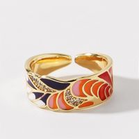 Korean Copper Inlaid Zirconium Dripping Open Creative Color Ring Wholesale Nihaojewelry main image 3