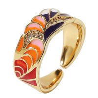 Korean Copper Inlaid Zirconium Dripping Open Creative Color Ring Wholesale Nihaojewelry main image 6