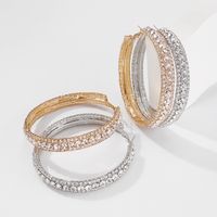 Simple Full Diamond Geometric Hoop Earrings Wholesale Nihaojewelry main image 4