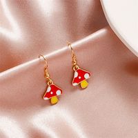 Europe And America Creative Fun Mushroom Earrings For Women Ins Style Cute Colorful Oil Necklace Small Mushroom Earrings Earrings Popular Sale main image 5