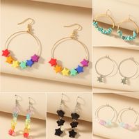 New Color Five-pointed Star Candy Color Butterfly Long Earrings Wholesale Nihaojewelry main image 1