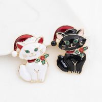 Wholesale Jewelry Christmas Cute Dripping Oil Cat Brooch Nihaojewelry main image 1