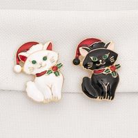 Wholesale Jewelry Christmas Cute Dripping Oil Cat Brooch Nihaojewelry main image 4