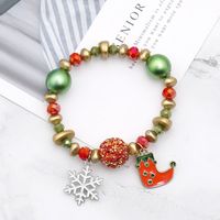 Wholesale Jewelry Christmas Snowman Santa Claus Pendant Color Beaded Bracelet Nihaojewelry main image 5