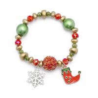 Großhandel Schmuck Weihnachten Schneemann Weihnachtsmann Anhänger Farbe Perlen Armband Nihaojewelry main image 3