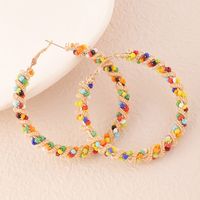 Fashion Beads Round Bohemian Big Earrings Wholesale Nihaojewelry main image 4