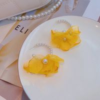 Fashion C-shaped Tassel Yellow Fabric Petal Earrings Wholesale Nihaojewelry main image 5