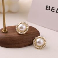Vente En Gros Bijoux Boucles D&#39;oreilles Rondes En Perles Rétro Nihaojewelry main image 5