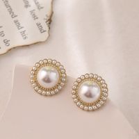 Wholesale Jewelry Retro Pearl Round Stud Earrings Nihaojewelry main image 4