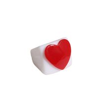 Simple Fashion Contrast Color Creative Colorful Heart Resin Ring Wholesale Nihaojewelry main image 6