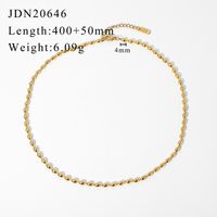 Retro Hollow Oval Bean Bean Chain Stainless Steel Necklace Wholesale Nihaojewelry sku image 1