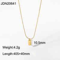Simple Three-dimensional Stainless Steel Rectangular Pendant Necklace Wholesale Nihaojewelry sku image 1