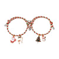 Wholesale Jewelry Christmas Tree Santa Claus Elk Magnets Bracelets A Pair Set Nihaojewelry sku image 7