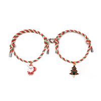 Wholesale Jewelry Christmas Tree Santa Claus Elk Magnets Bracelets A Pair Set Nihaojewelry sku image 6