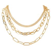 Retro Multilayer Alloy Chain Necklace Wholesale Nihaojewelry sku image 1