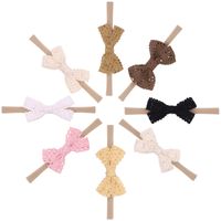 Wholesale Pure Color Lace Bow Children Hairband Nihaojewelry sku image 1