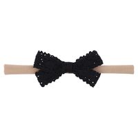 Wholesale Pure Color Lace Bow Children Hairband Nihaojewelry sku image 4