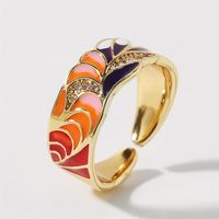 Korean Copper Inlaid Zirconium Dripping Open Creative Color Ring Wholesale Nihaojewelry sku image 1