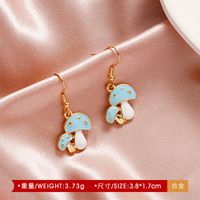 Europe And America Creative Fun Mushroom Earrings For Women Ins Style Cute Colorful Oil Necklace Small Mushroom Earrings Earrings Popular Sale sku image 1