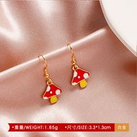 Europe And America Creative Fun Mushroom Earrings For Women Ins Style Cute Colorful Oil Necklace Small Mushroom Earrings Earrings Popular Sale sku image 4