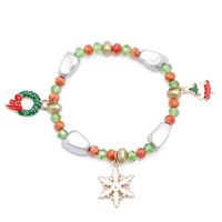 Wholesale Jewelry Christmas Snowman Santa Claus Pendant Color Beaded Bracelet Nihaojewelry sku image 1