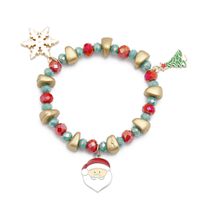 Wholesale Jewelry Christmas Snowman Santa Claus Pendant Color Beaded Bracelet Nihaojewelry sku image 2