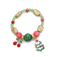 Wholesale Jewelry Christmas Snowman Santa Claus Pendant Color Beaded Bracelet Nihaojewelry sku image 3