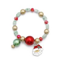 Wholesale Jewelry Christmas Snowman Santa Claus Pendant Color Beaded Bracelet Nihaojewelry sku image 4