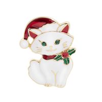 Wholesale Jewelry Christmas Cute Dripping Oil Cat Brooch Nihaojewelry sku image 1