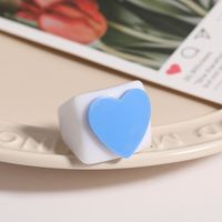 Simple Fashion Contrast Color Creative Colorful Heart Resin Ring Wholesale Nihaojewelry sku image 4