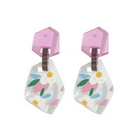 Wholesale Jewelry Cute Color Flower Irregular Transparent Pendant Earrings Nihaojewelry sku image 1